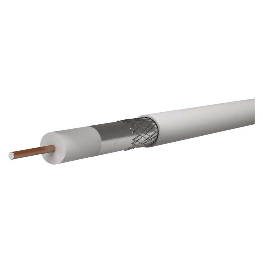 Kabel koaxiální EMOS S5374, CB130, PVC, vodič 1,02 mm, plášť 6,8 mm, vnitřní, bílá, 10 m