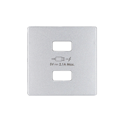 Kryt pro nabíječku USB SIMON 8221096-093, hliníková