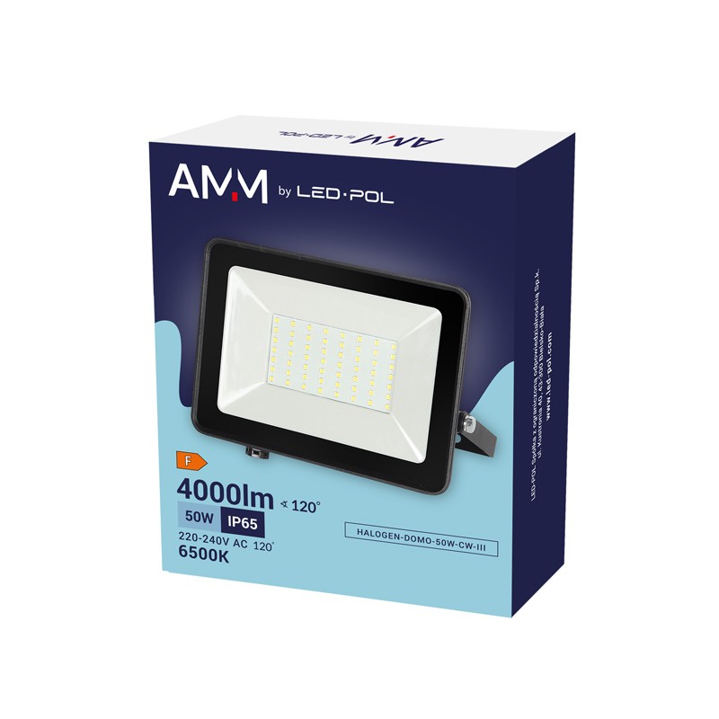 LED reflektor LED-POL Halogen Domo 50W studená bílá III