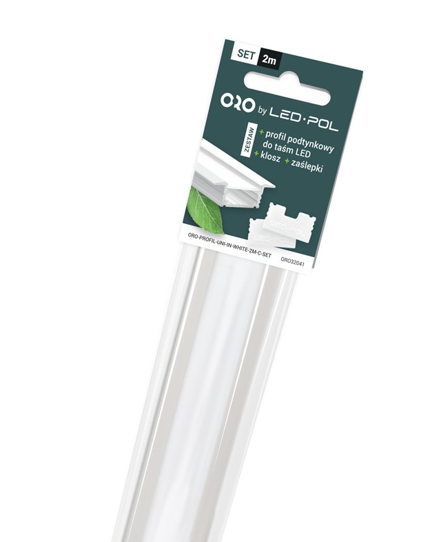 Set hliníkového profilu pro LED pásek LED-POL Profil Uni IN White 2M C Set