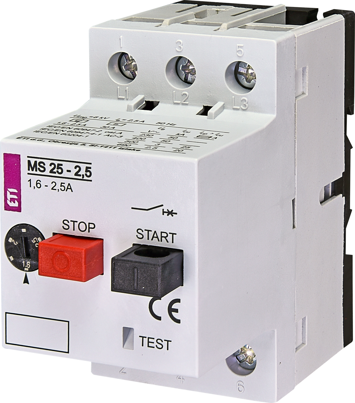 ETI 004600070 motorový spouštěč, MS25-2,5