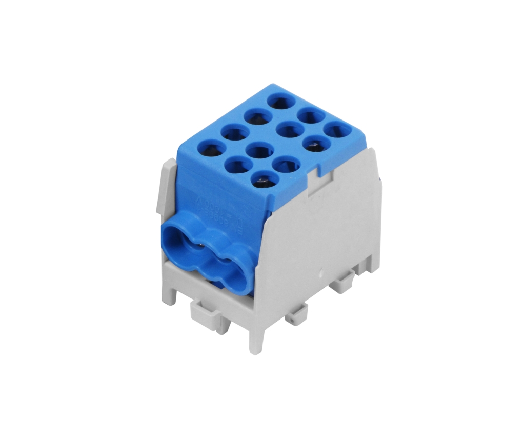 EL 1010288 Svorkovnice rozbočovací HLAK 25 1/4 M2, 100A, 1pól., AL/CU, IP20, modrá, na DIN /2080169