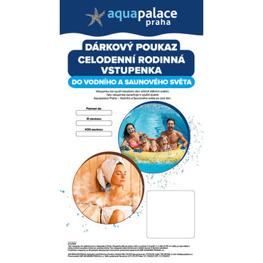 AQUAPALACE Vstupenka voda/sauna - rodinná