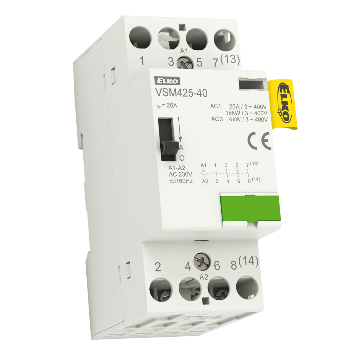 ELKO 209970700065 VSM425-40 230V AC Instalační stykač s manuálním ovládáním
