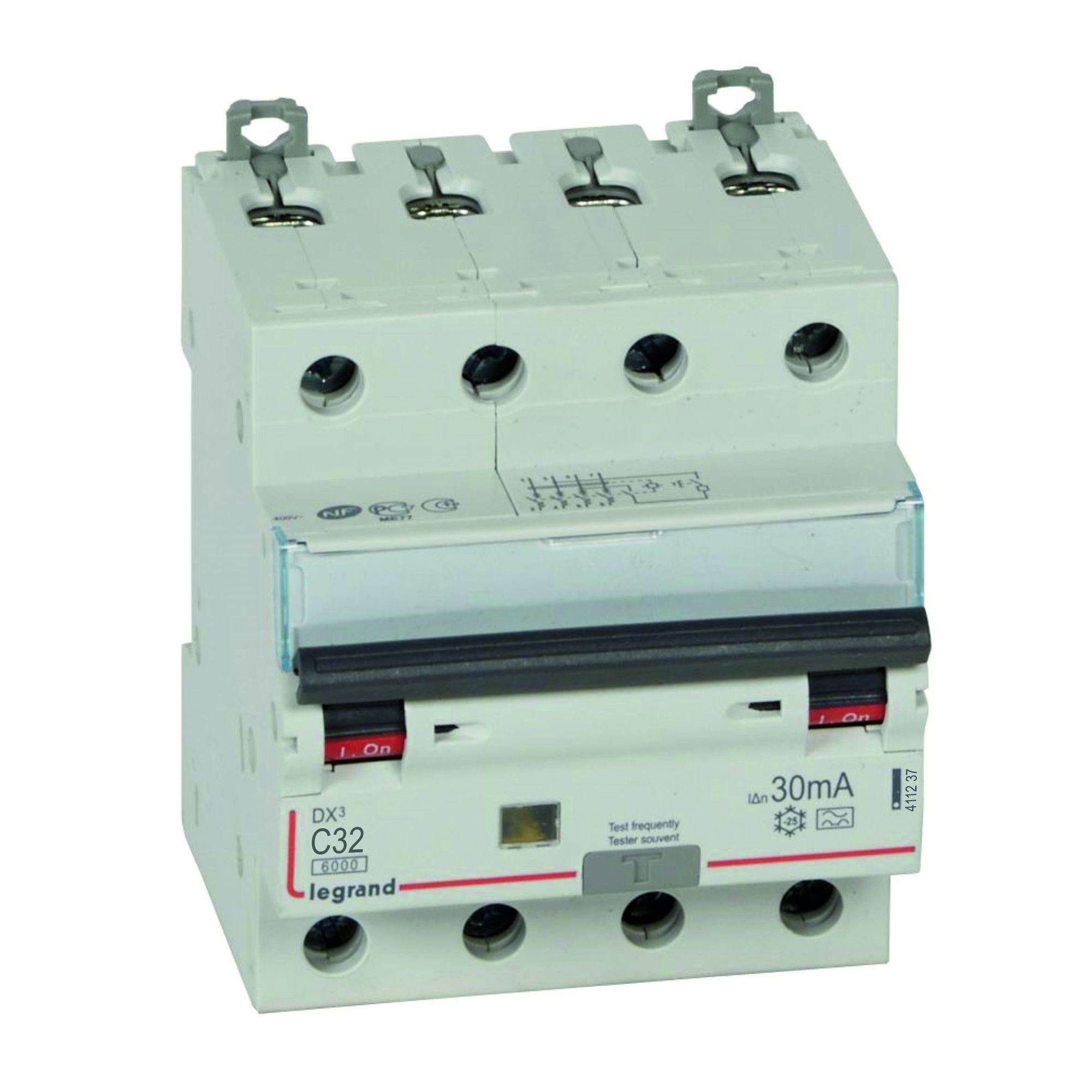 Chránič kombinovaný LEGRAND 411237 DX3 KOMB. 4P C32 30MA A 6KA