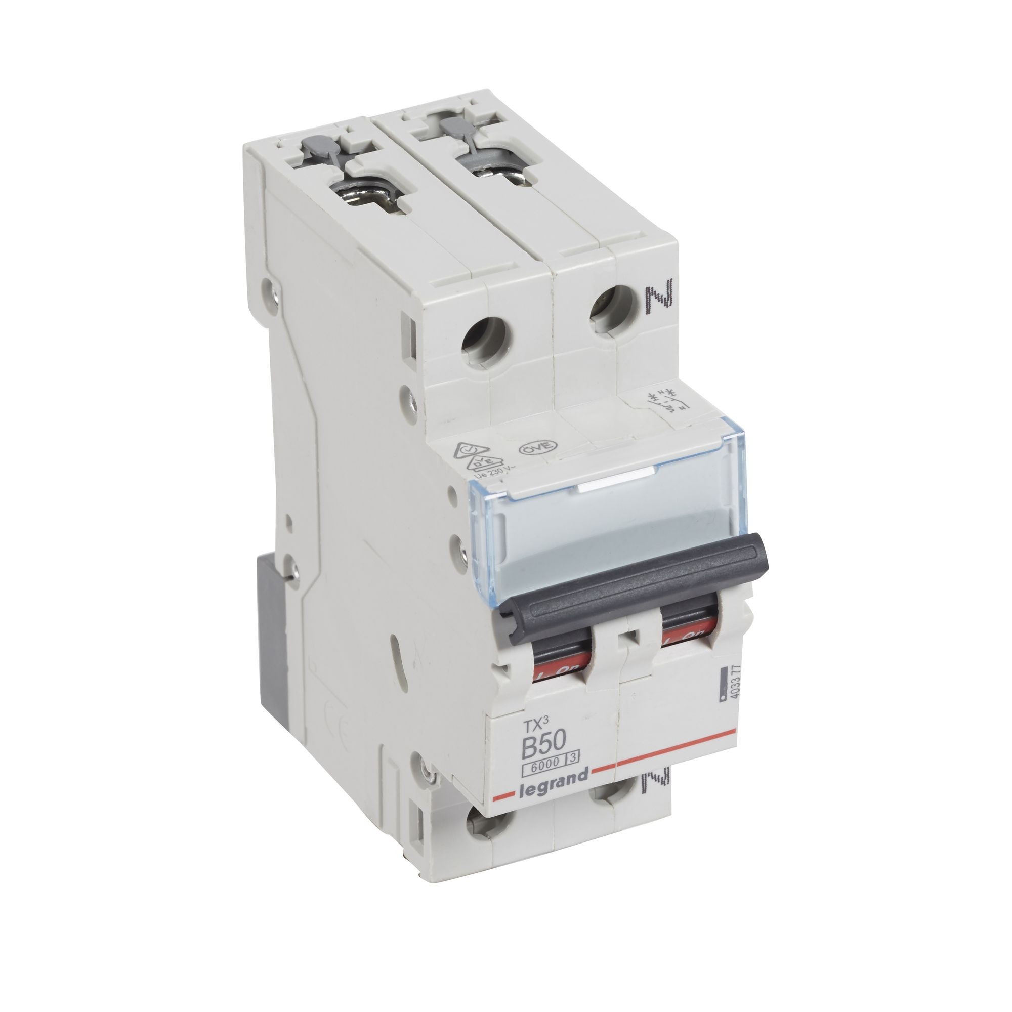 Jistič dvoupolový LEGRAND 403377 TX3 1+N B50 6000A