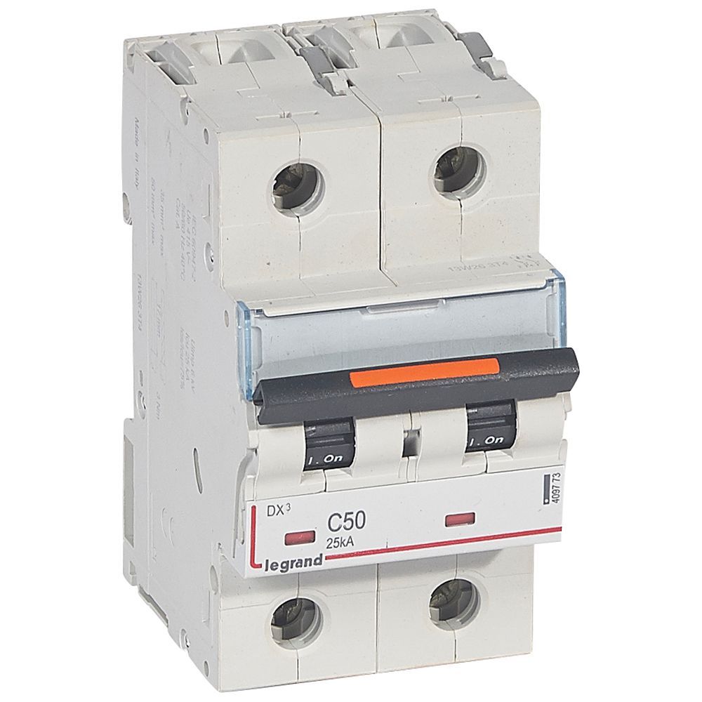 Jistič dvoupolový LEGRAND 409773 DX3 2P C50 25KA