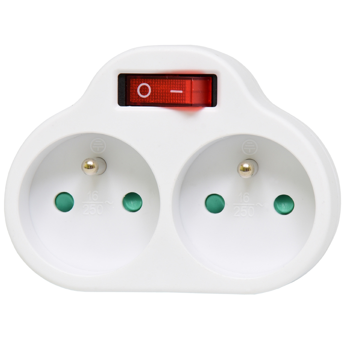 Rozbočka zásuvková ECOPLANET ROZBOČKA XKFA-2S IP20, 2x zásuvka, bílá