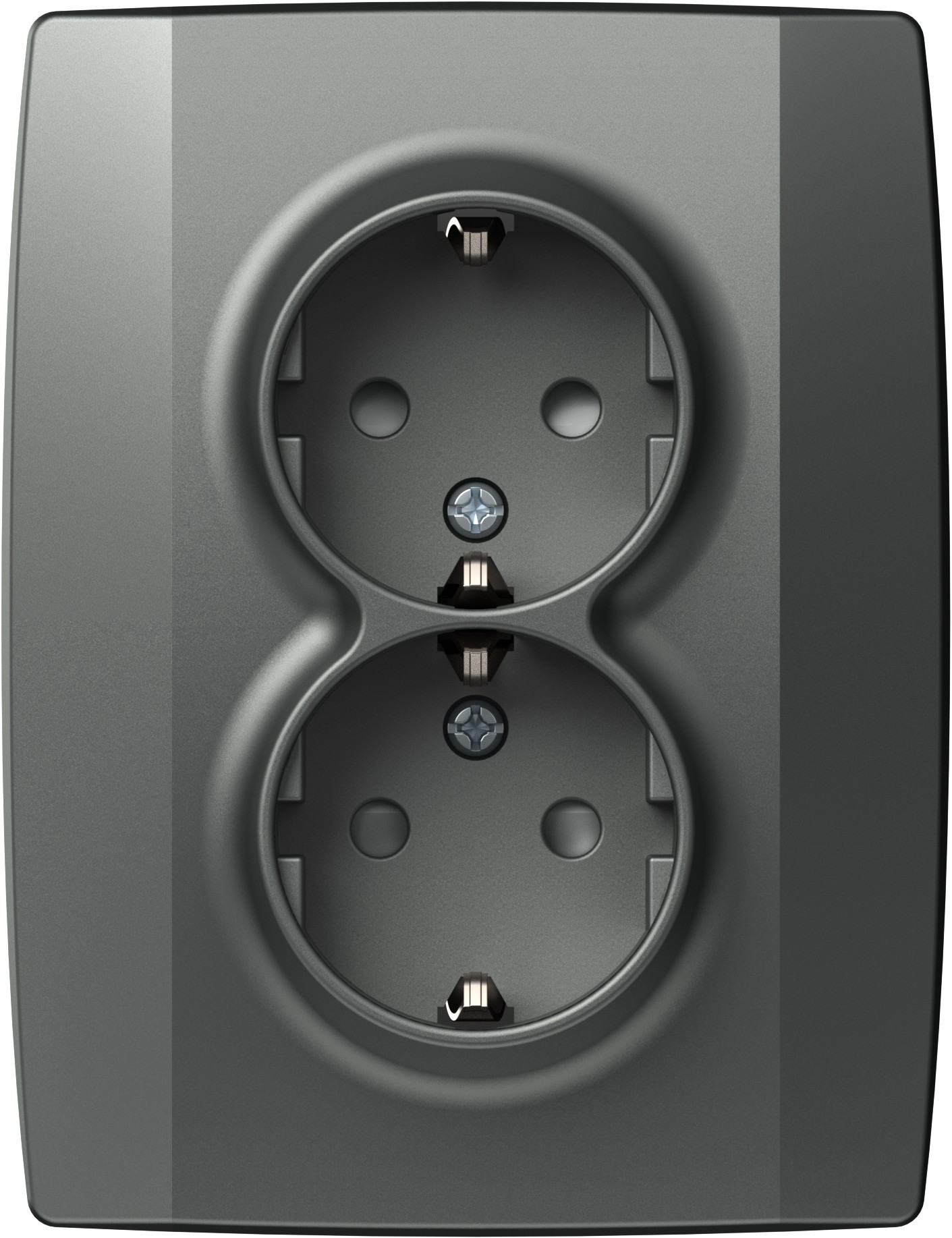 TEM ZÁSUVKA SCHUKO DVOJITÁ 2P+E 16A 250V~ AT  antracit