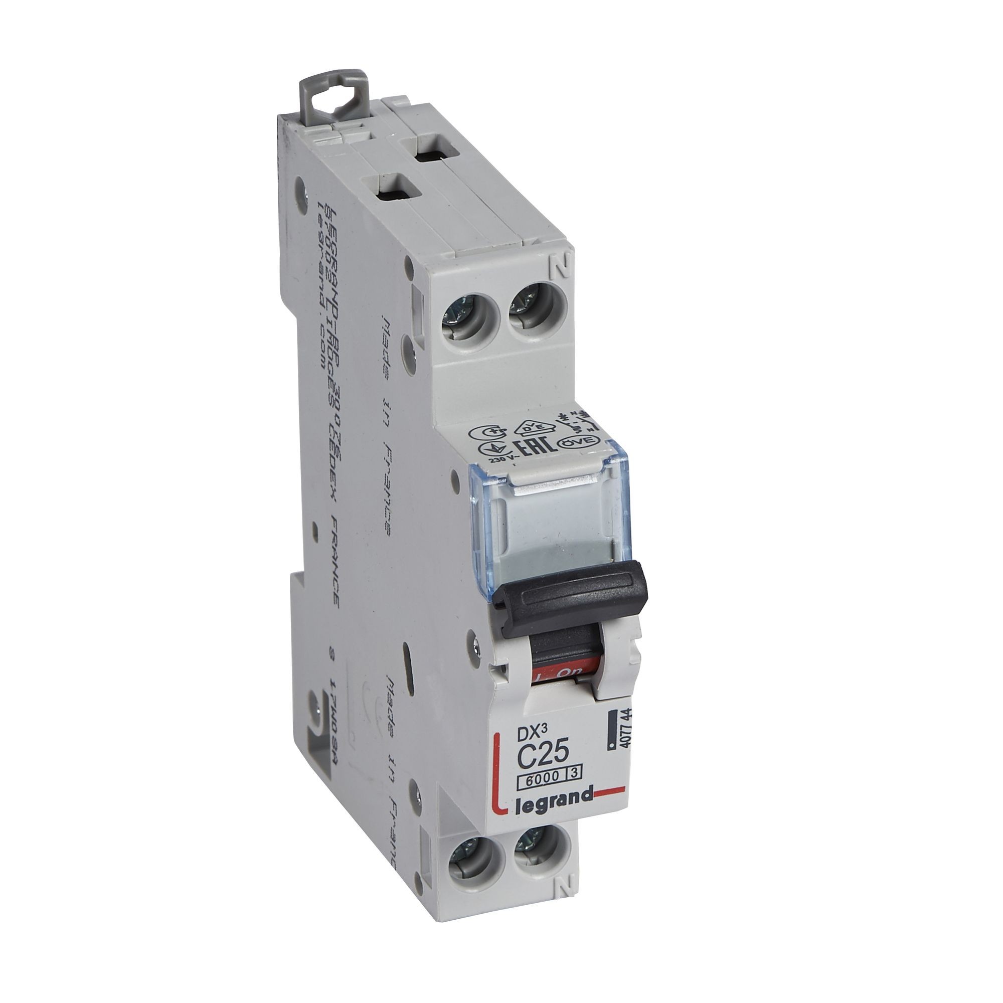 Jistič dvoupolový LEGRAND 407744 DX3 1P+N C25 6/10KA