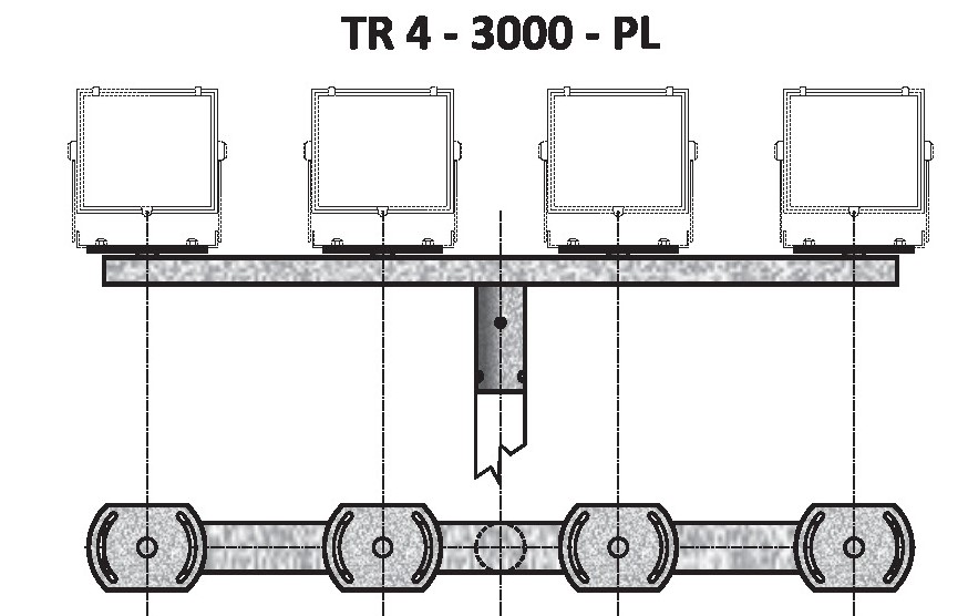 TR 4/89 - 3000 - PL držák pro reflektory PL, natáčení do stran
