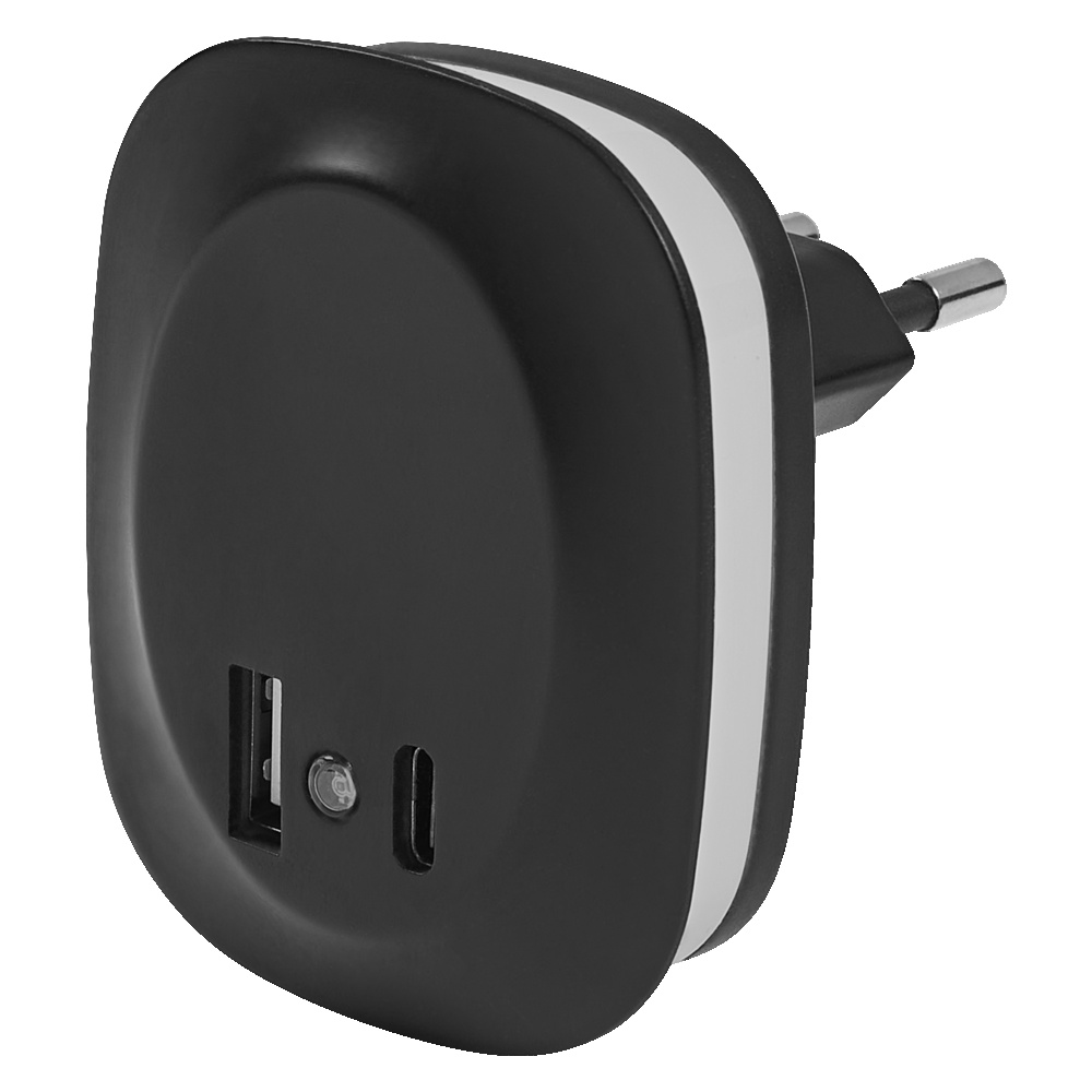 LED svítidlo noční OSRAM LUNETTA EDGE SEN BL 830 USB A C BK