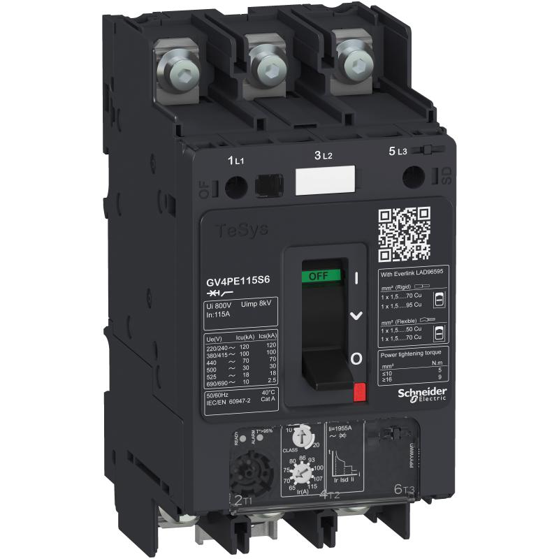 SCHN GV4PE80N6 Motorový jistič  termo-magnetická sp. 80A 50kA oka