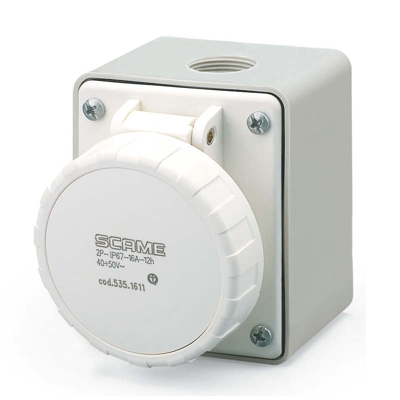 SCAME 535.1614 Zás. nástěnná IEC309 do 50V, rovný box - 535.1614