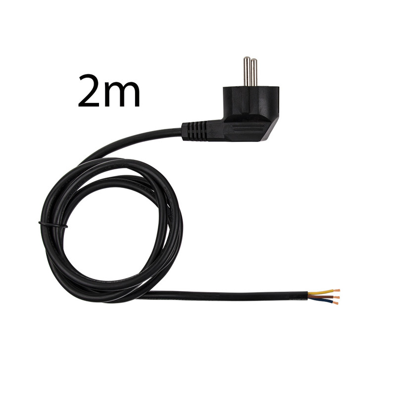 MC LED Přívodní kulatý kabel 2m s úhlovou vidlicí, 3x1mm2, černý