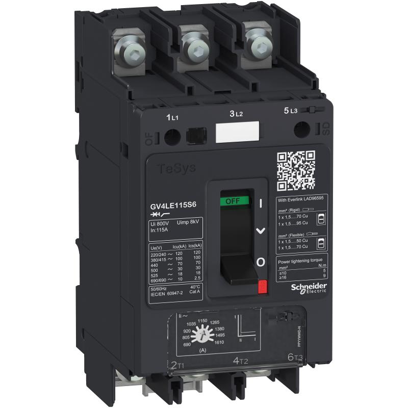 SCHN GV4LE50S6 Motorový jistič  magnetická sp. 50A 100kA oka