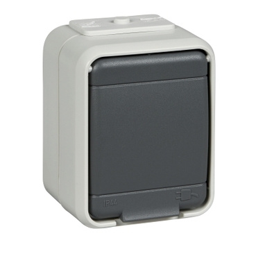 SCHN 455009 ELSO Aqua-Top - zásuvka SCHUKO, 250V, 16A, IP44, světle šedá