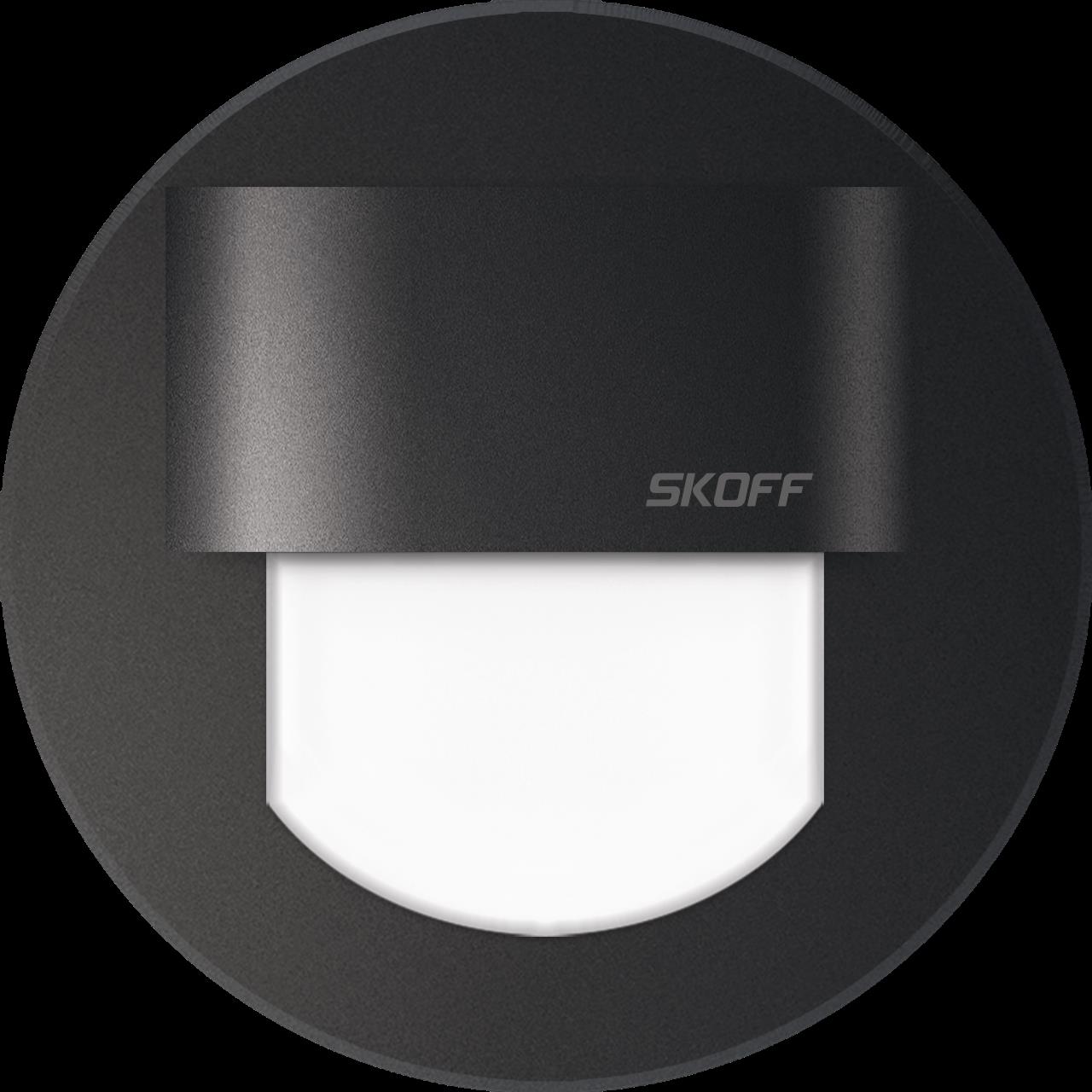 Orientační LED svítidlo SKOFF Rueda mini modrá 0,4W 10 V DC IP20 černá
