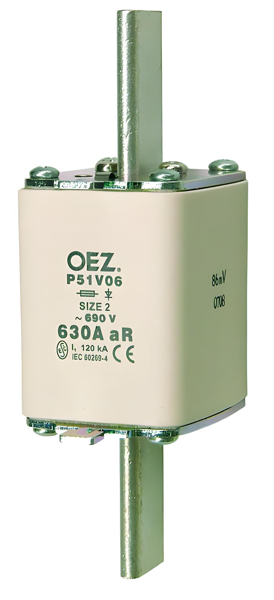 Pojistková vložka pro jištění polovodičů OEZ:35997 P51V06 630A aR, Un AC 690 V / DC 440 V, velikost