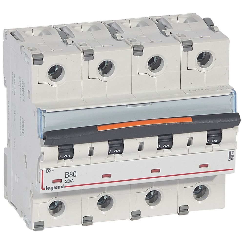 Jistič čtyřpolový LEGRAND 409749 DX3 4P B80 25KA