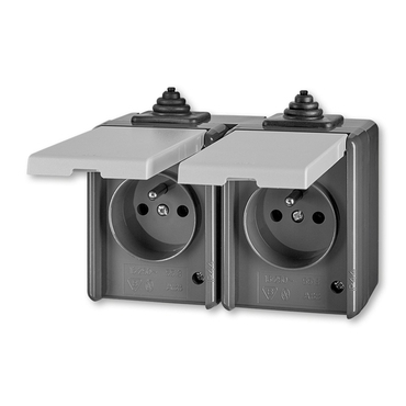 ABB 5518-2069 S Zásuvka dvojnásobná pro průběžnou montáž, IP44 25-IPxx