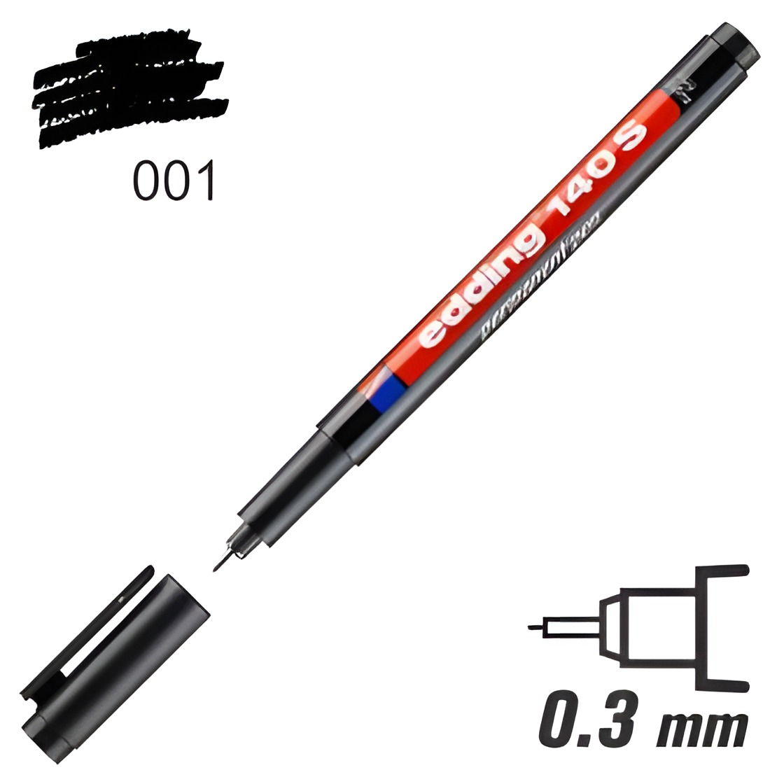Popisovač EDDING Permanentní popisovač "140 S", černá, OHP, 0,3mm