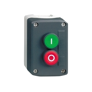 SCHN XALD213E Ovládací skříňka dvoutlačítková, 2 líc., 1Z + 1 V - zelená, 1 Z+ 1 V - rudá