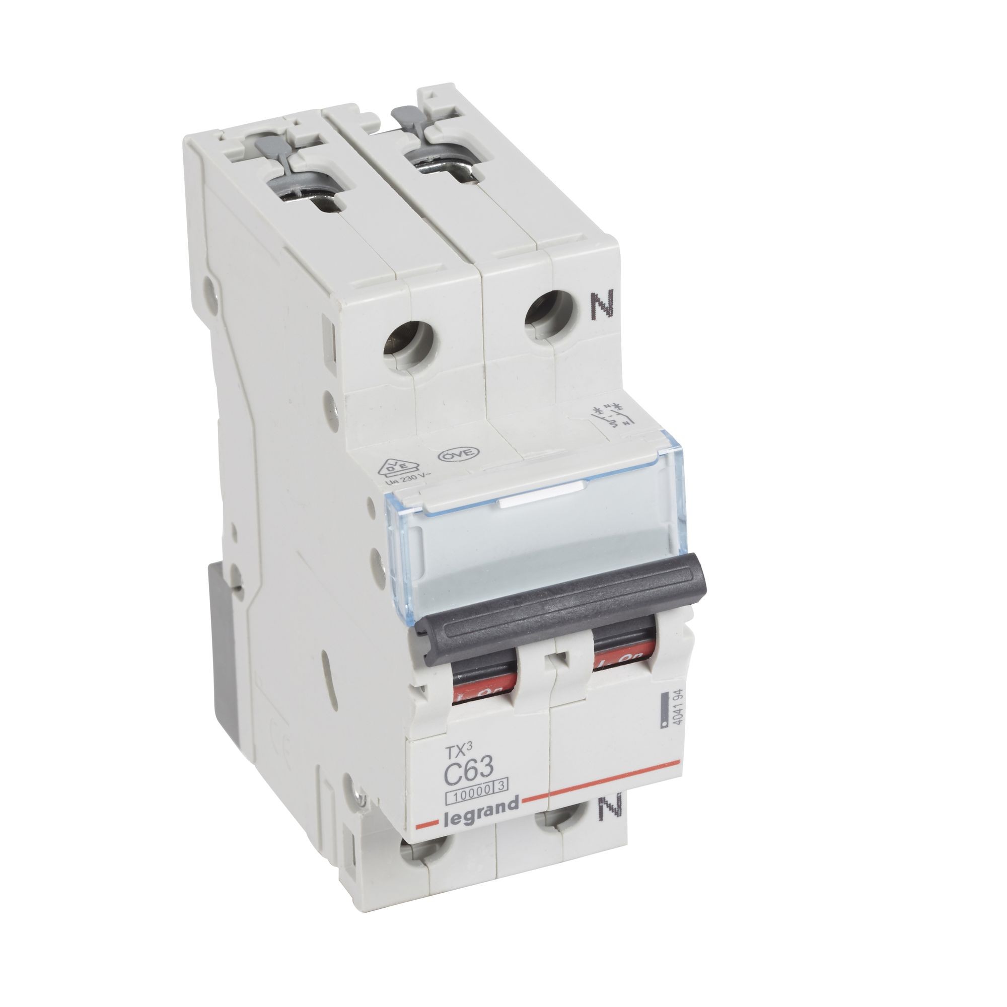 Jistič dvoupolový LEGRAND 404194 TX3 1+N C63 10000A