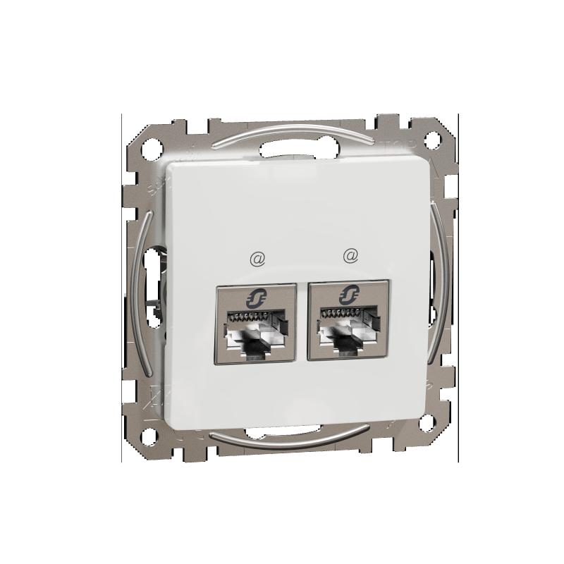 SCHN SDD111467S Sedna D/E - Datová zásuvka 2xRJ45 kat. 6A STP, Bílá