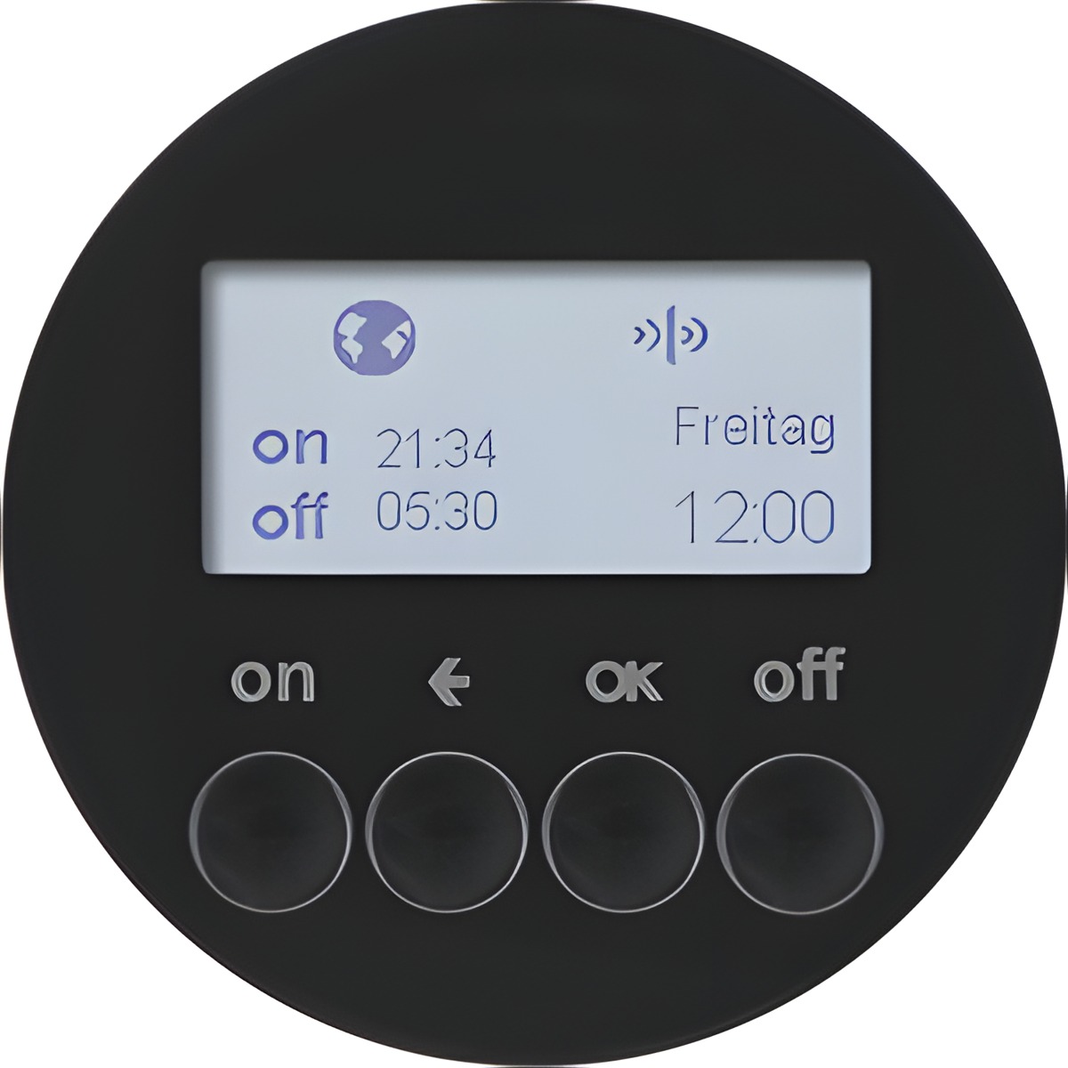 HAG 85745231 KNX RF spínací hodiny bezdrátové, Berker R.1/R.3, černá, lesk