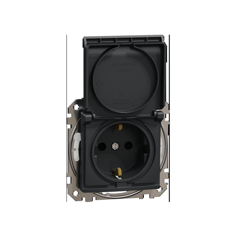 SCHN SDD214024 Sedna D/E - Zásuvka 230V 16A Schuko IP44, Antracit