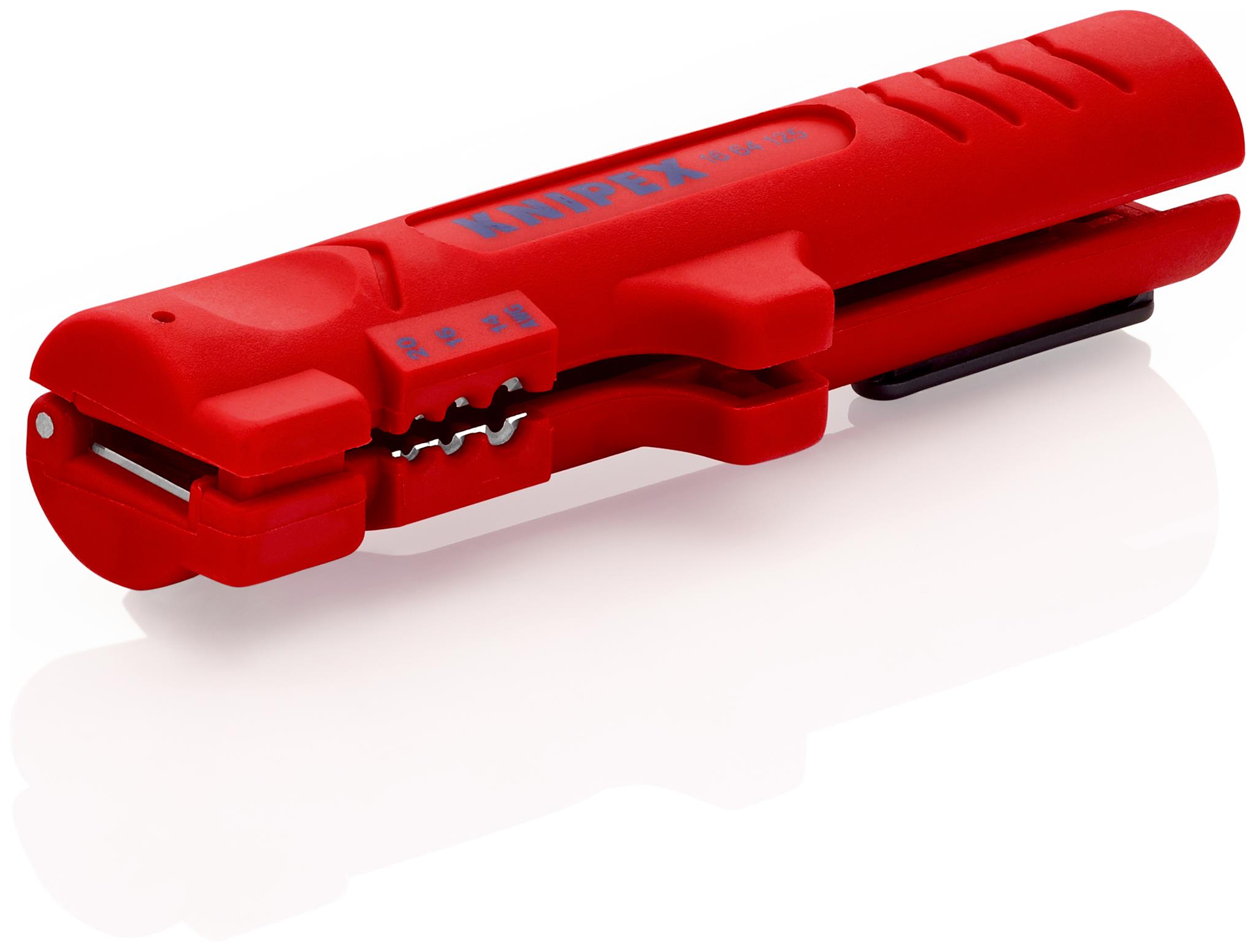 KNIPEX 16 64 125 SB Nůž odizolovací na koaxiální kabely, ploché-oblé