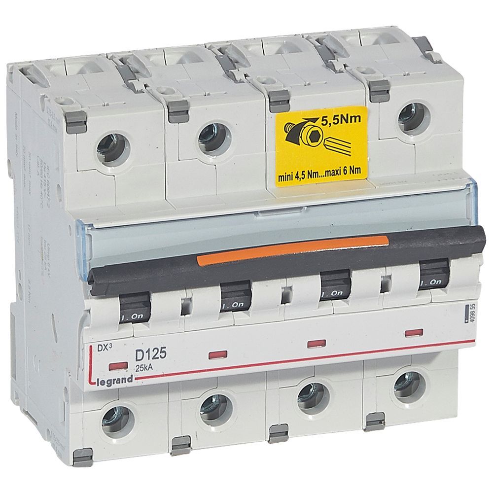 Jistič čtyřpolový LEGRAND 409855 DX3 4P D125 25KA