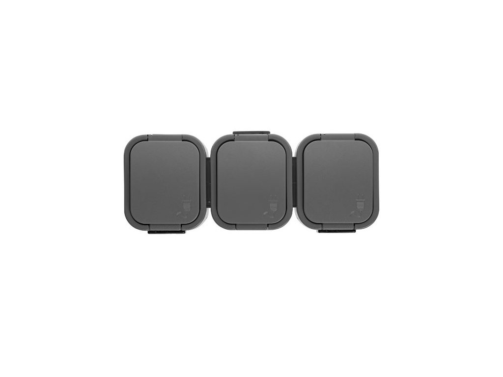 Zásuvka trojnásobná TIMEX NT-316 B2 1850530, 3x2p+Z, 16A/250V, IP54, šedá