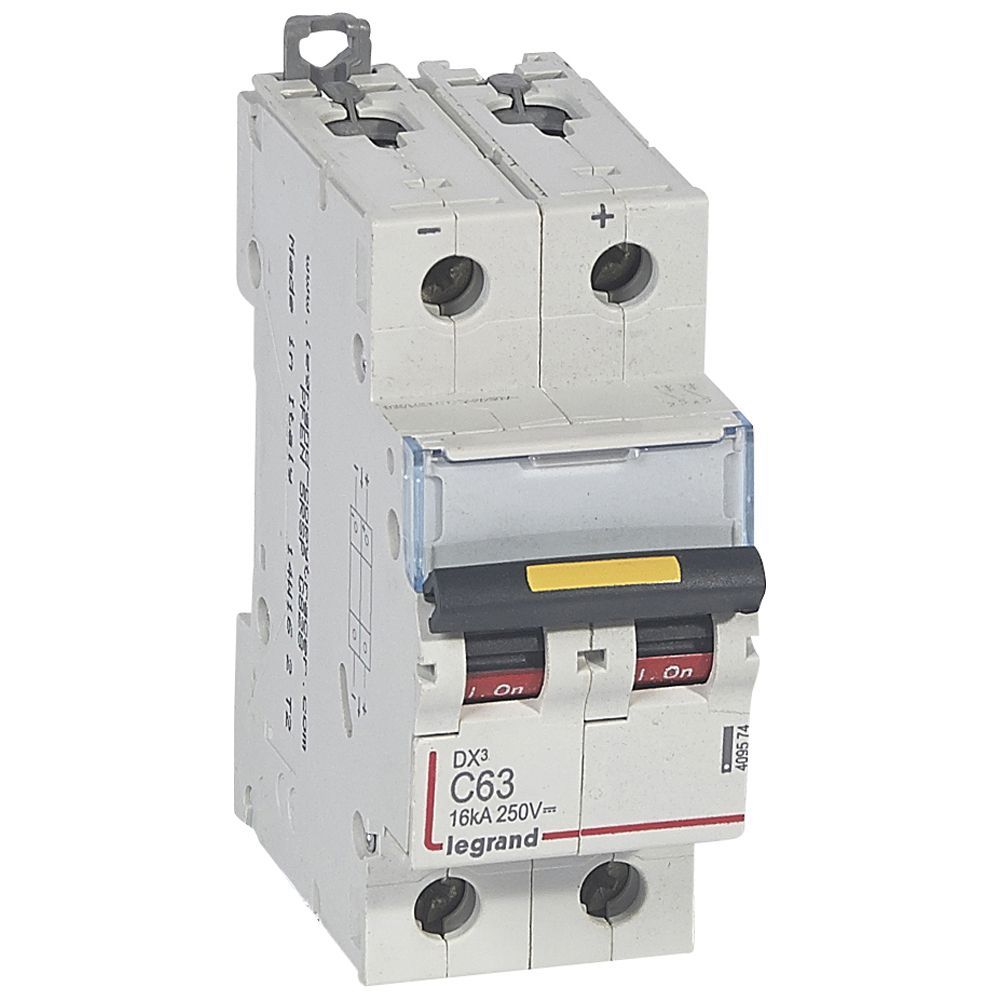 Jistič dvoupolový LEGRAND 409574 DX3 DC 2P C63 16KA