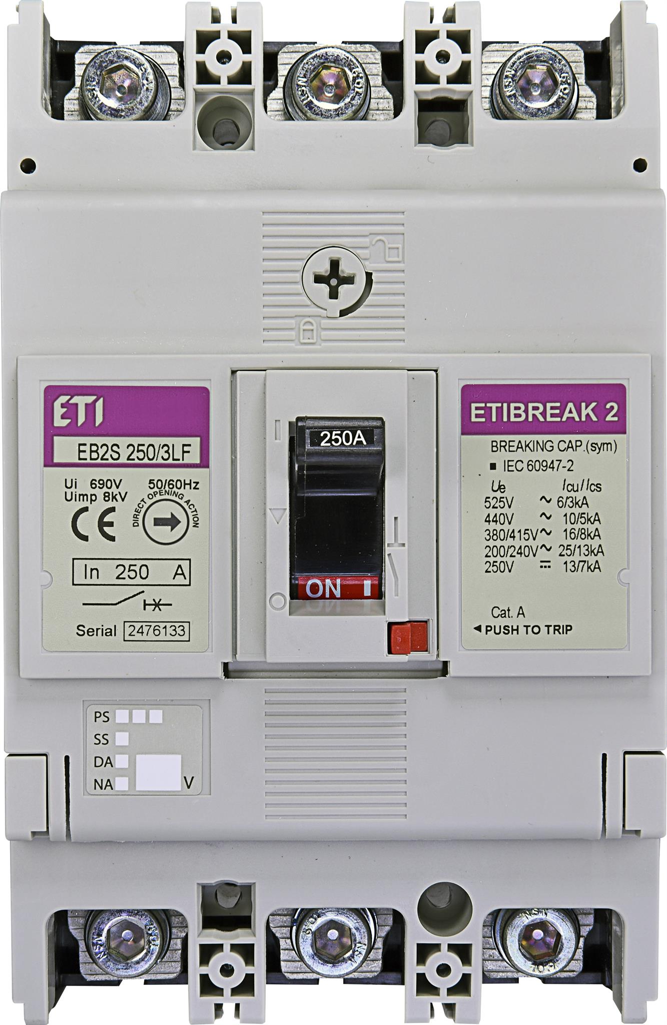 ETI 004671813 kompaktní jistič, EB2S 250/3LF 250A 3p