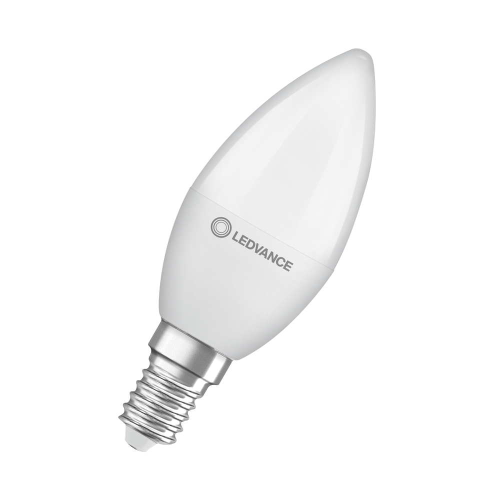 LED žárovka svíčka LEDVANCE LED CLB40 4.9W 865 FR E14 V, matná
