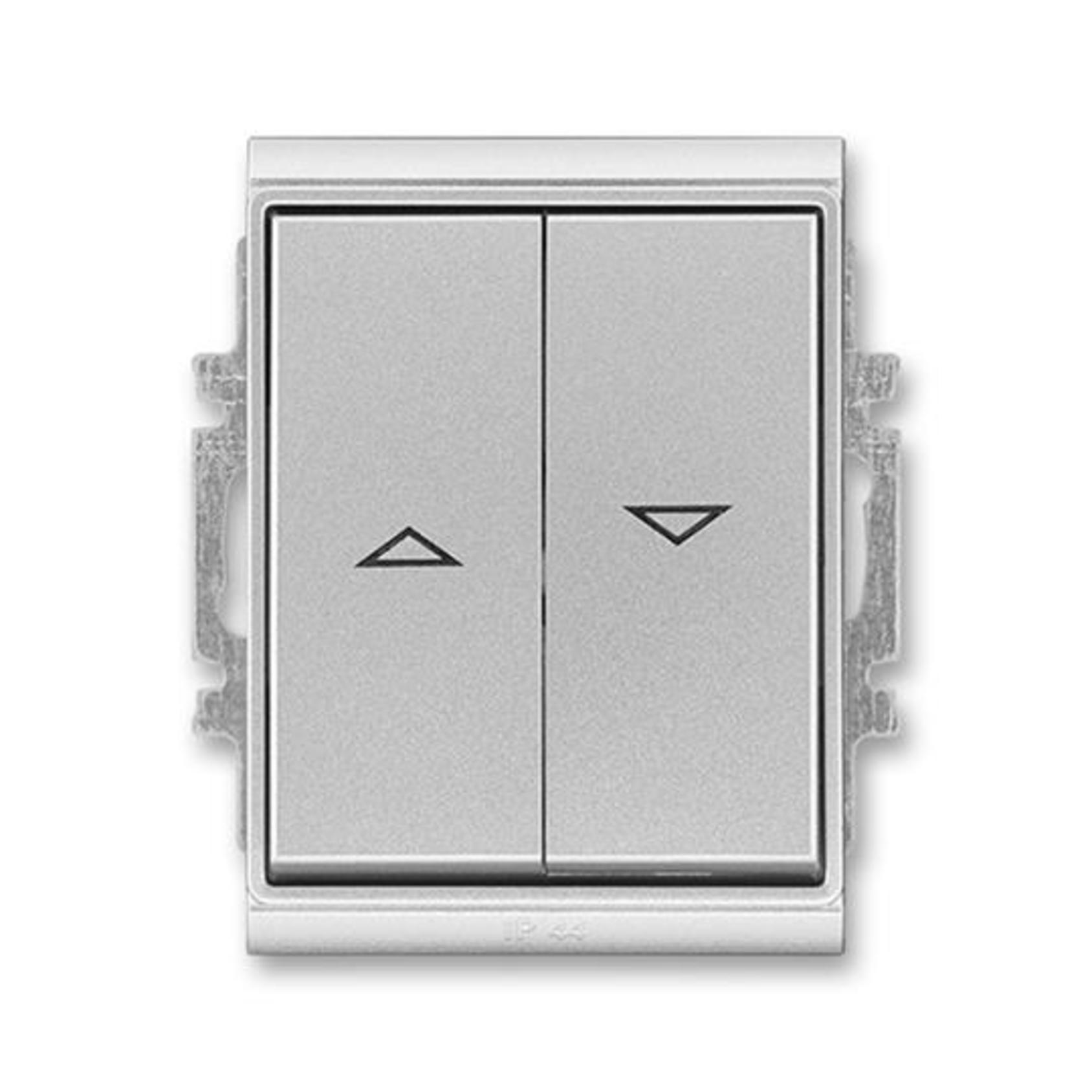 Ovladač žaluziový ABB Element 3558E-A88943 08, řazení 1/0+1/0 s blokováním, titanová, IP44, s krytem