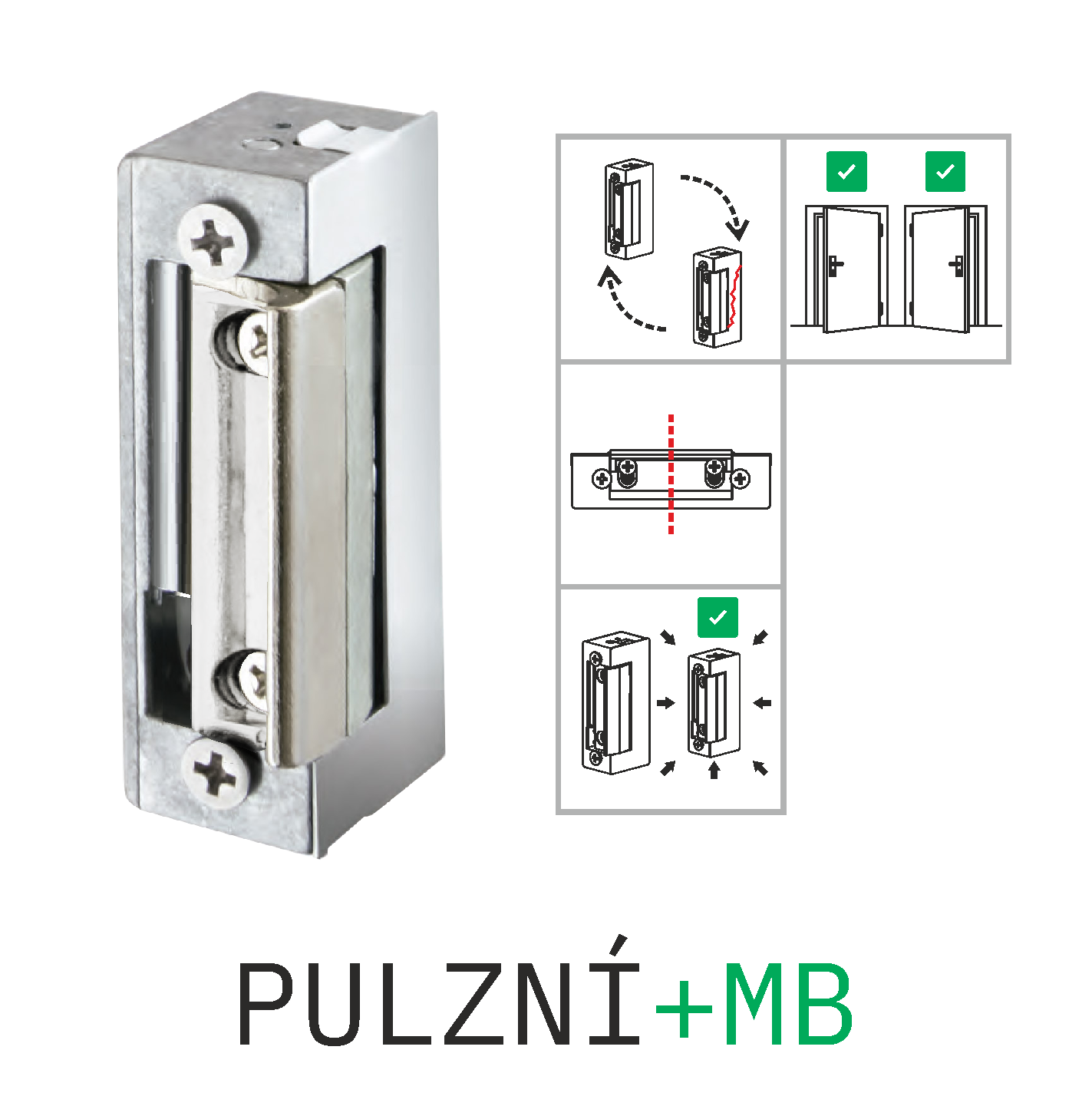 Zámek elektrický CZECHPHONE BEPE 54AAD FLEX, pulzní, 8-12V