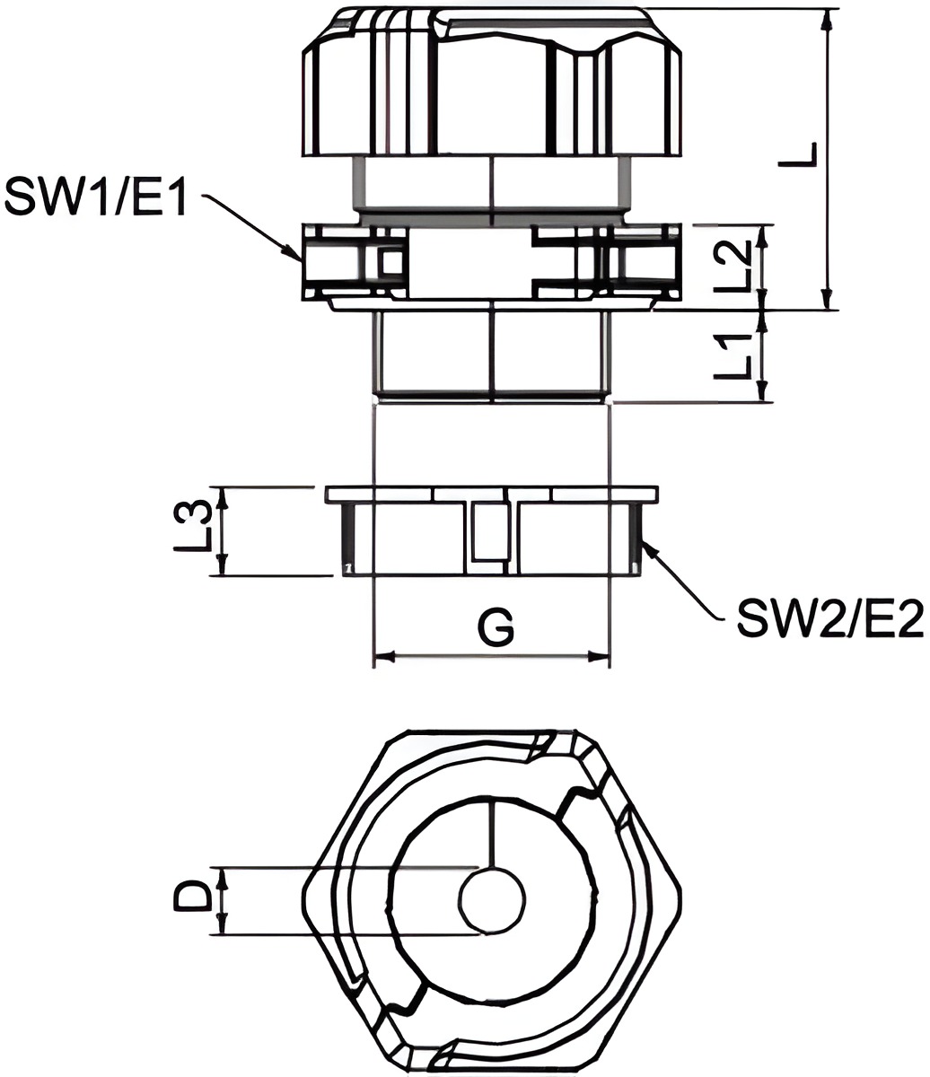 V-TEC TB32 09-13 Kabelová vývodka, dělitelná