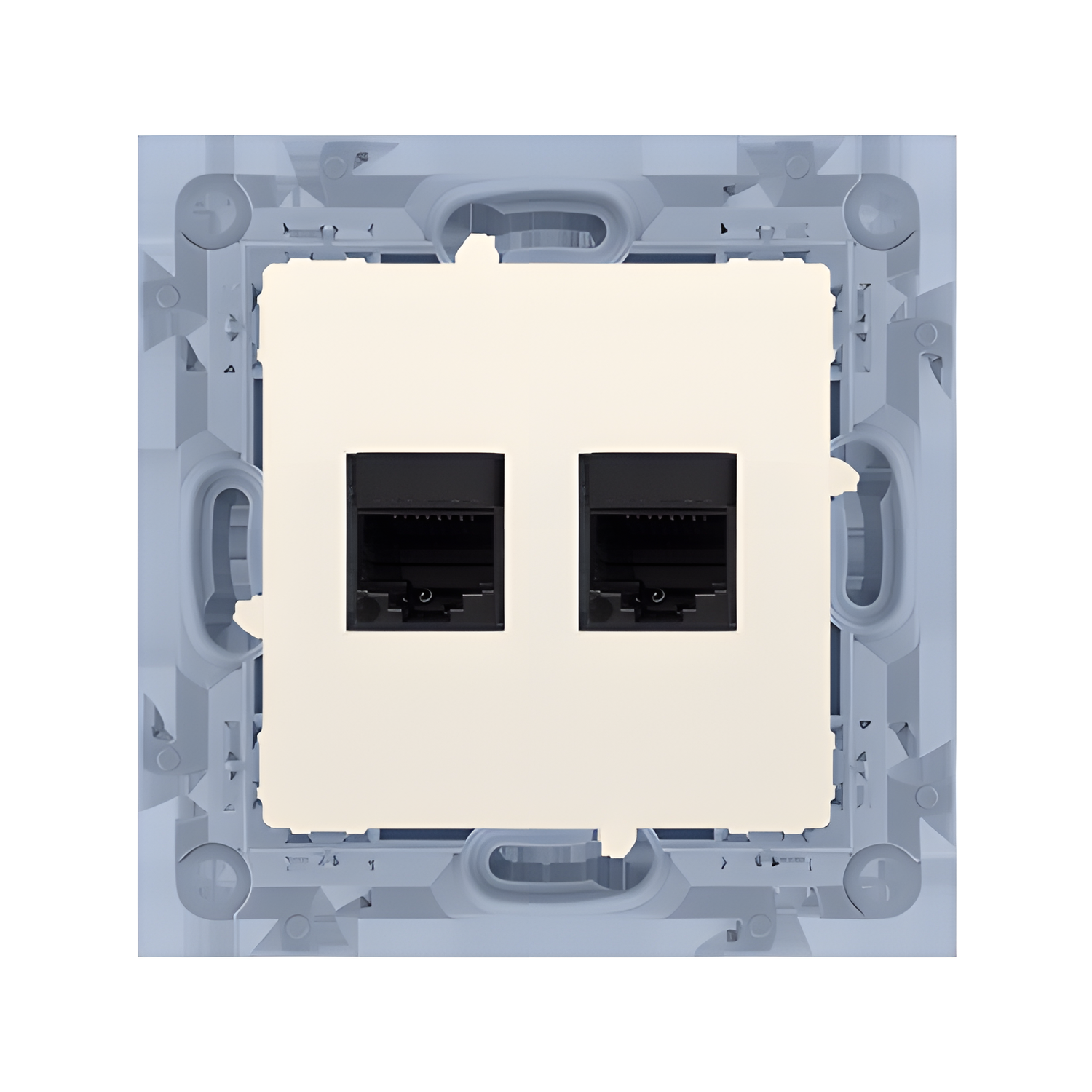Zásuvka telefonní SIMON 10 CT2.01/41, 2 násobná, RJ11 (přístroj s krytem), krémová