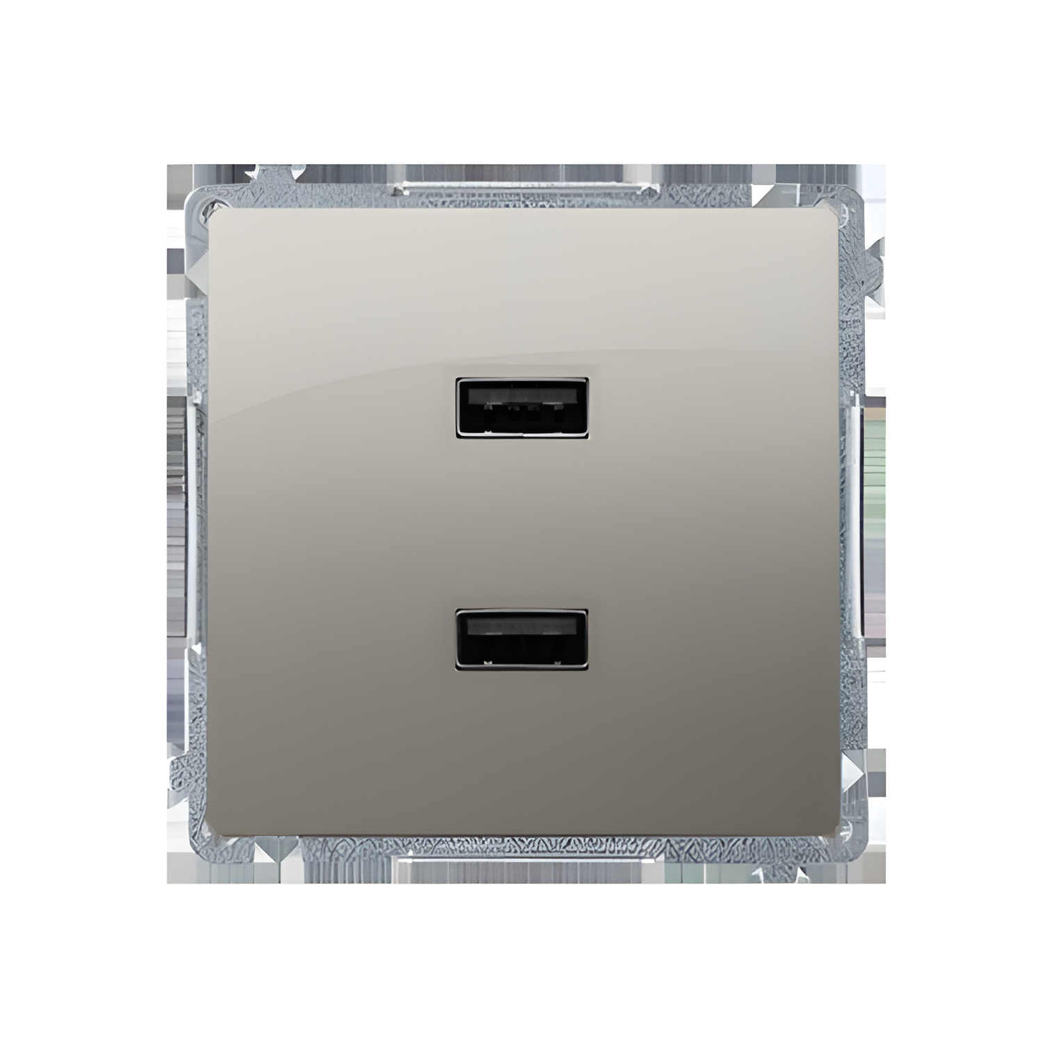 Nabíječka USB SIMON BASIC BMC2USB.01/29, 2 násobná, 2x USB typ A, 2, 1 A/5 V DC, saténová