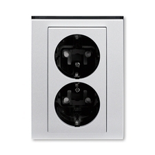 ABB 5522H-C03457 70 Jiné systémy zásuvek Zásuvka dvojnásobná s ochrannými kontakty (podle DIN), s cl