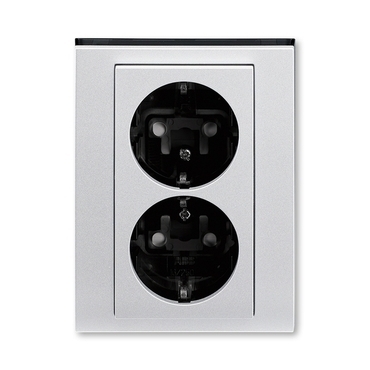 ABB 5522H-C03457 70 Zásuvka dvojnásobná s ochrannými kontakty (podle DIN), s clonkami, bš. 27-Jiné s