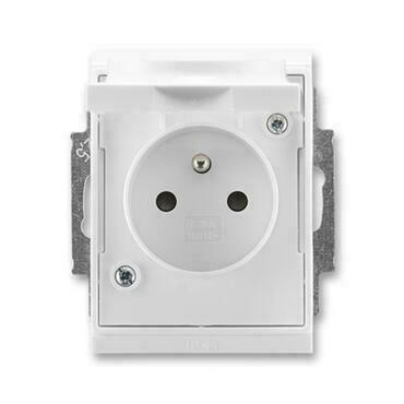 ABB 5518E-A02999 03 IPxx Zásuvka jednonásobná s ochr. kolíkem, s clonkami, víčkem, s drápky, IP44