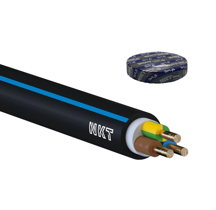 Kabel instalační NKT instal CYKY-J 4x2,5 C kruh 100m měděný