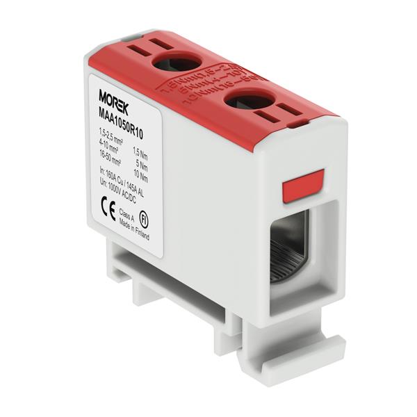 MOREK MAA1050R10 Univerzální řadová svorka OTL 50-1xAl/Cu 1,5-50mm2 1000V červená
