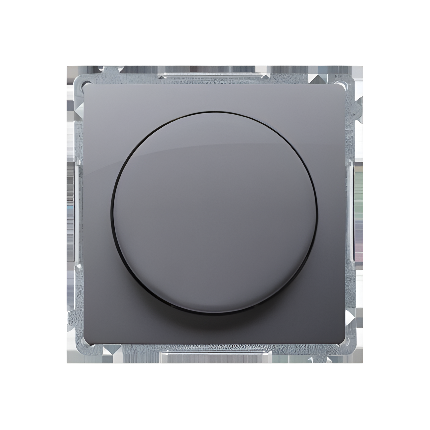 Stmívač pro stmívatelné LED SIMON BASIC BMS9L.01/21, ot. stm., tlač. sp., jednoobv., šr. sv., ocel