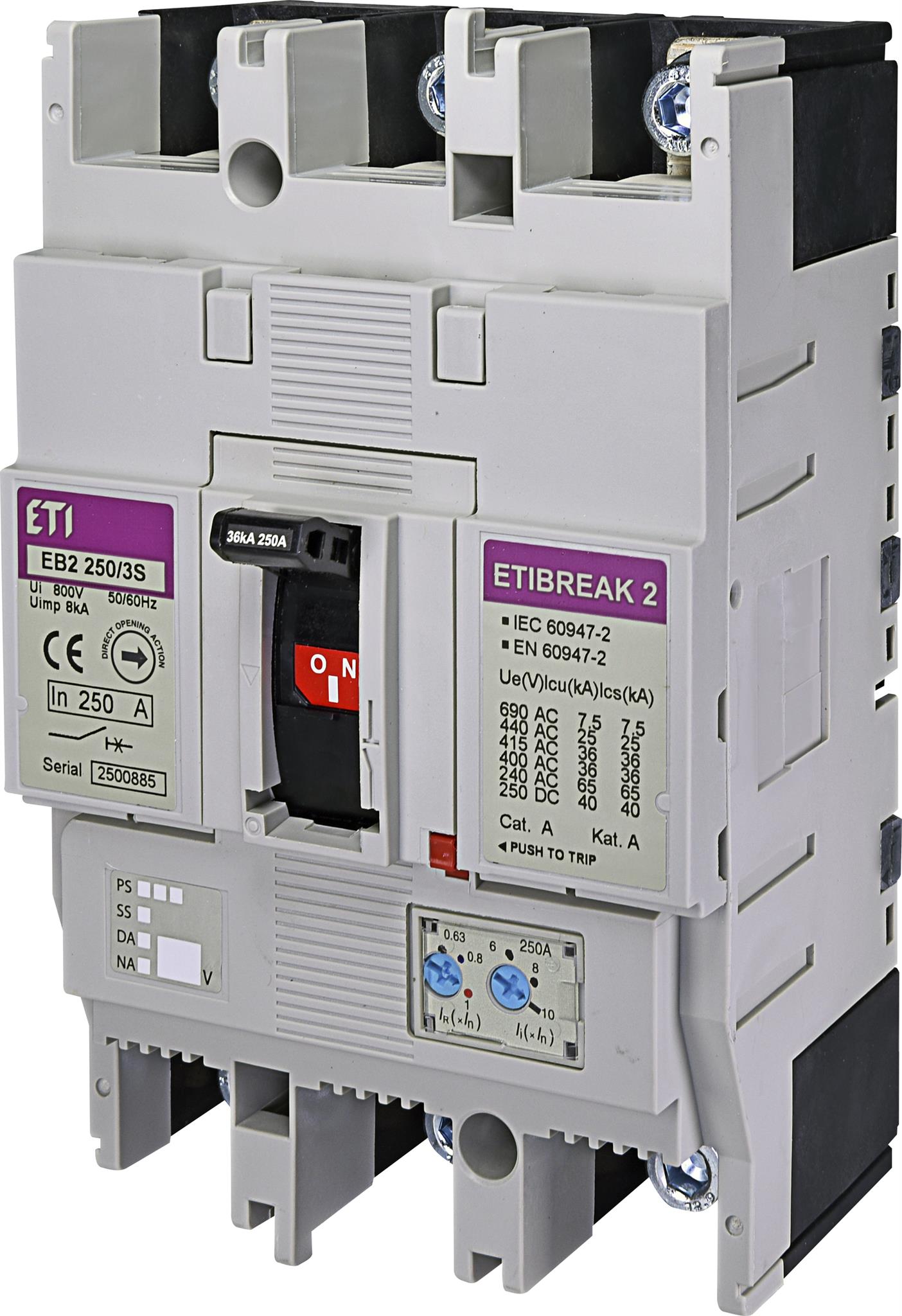 ETI 004671083 kompaktní jistič, EB2 250/3S 250A 3p