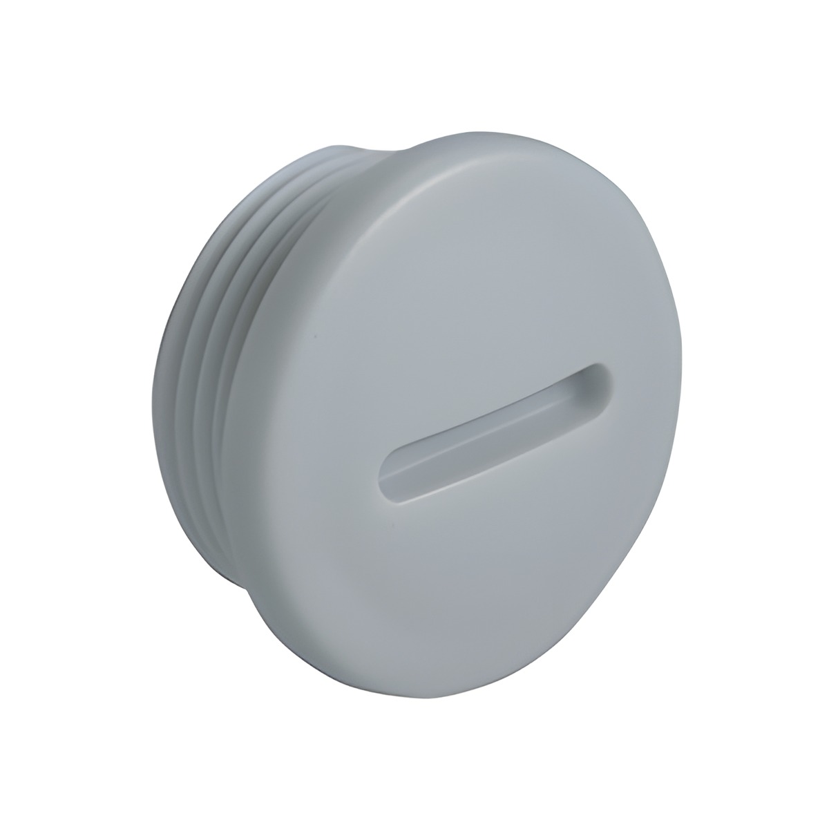 SCHM AG-8848.48 Závitová záslepka Pg48, plastová, světle šedá, kruhová, délka závitu 12 mm